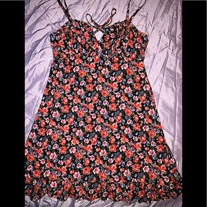 Live To Be Spoiled Boho Floral Hippie-Chic Spaghetti Strap Babydoll Dress Medium